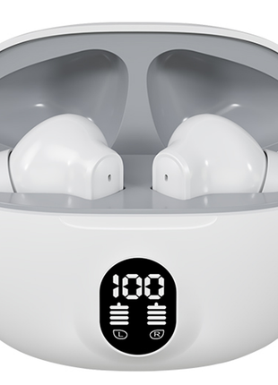 Norden TWS Wireless Earphones Bluetooth 5.3 with Charging Case, Type-C Fast Charging, Touch Control, Noise Reduction, Built-in Mic for Calls and Music - Compatible with iOS & Android - White