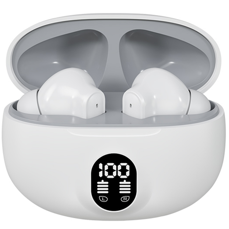 Norden TWS Wireless Earphones Bluetooth 5.3 with Charging Case, Type-C Fast Charging, Touch Control, Noise Reduction, Built-in Mic for Calls and Music - Compatible with iOS & Android - White