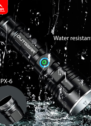 OutGear Light Saber Laser Beam 3000 Lumens, High Power LED Water Resistant Flashlight Lamp – Ultra Bright, Rechargeable, Military Grade, IPX-6 for Outdoor Activities