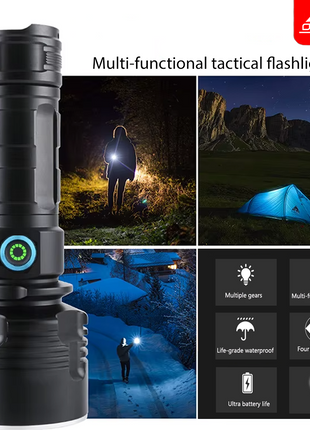 OutGear Light Saber Laser Beam 3000 Lumens, High Power LED Water Resistant Flashlight Lamp – Ultra Bright, Rechargeable, Military Grade, IPX-6 for Outdoor Activities