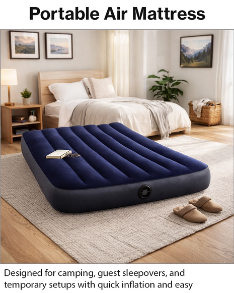 Camping Air Mattress with Fibre-Tech Support, Plush Surface, 2-in-1 Fast Valve,Easy Inflate