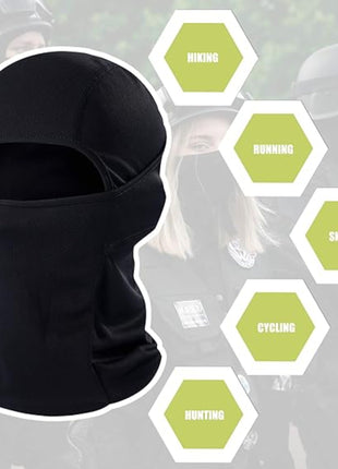 Lightweight Balaclava – Unisex, Universal Fit, Ultra-Soft Polyester Microfiber, for Motorcycling, Skiing, Cycling, and Outdoor Sports - Black