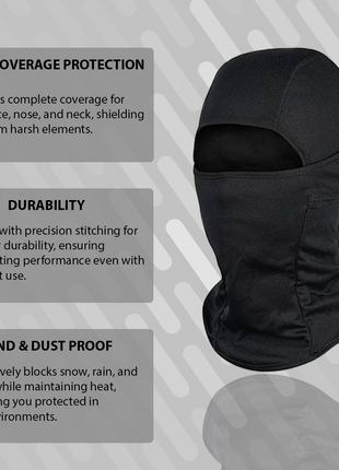 Lightweight Balaclava – Unisex, Universal Fit, Ultra-Soft Polyester Microfiber, for Motorcycling, Skiing, Cycling, and Outdoor Sports - Black