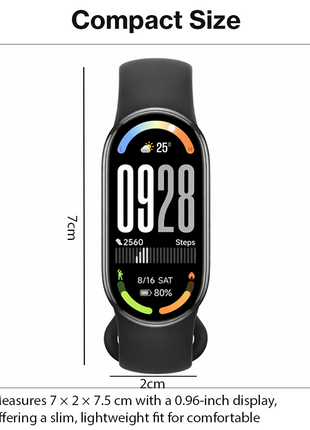 0.96-Inch IPS Smart Watch with Heart Rate, Blood Pressure, Blood Oxygen, IP67 Waterproof, Bluetooth 4.0, Android & iPhone