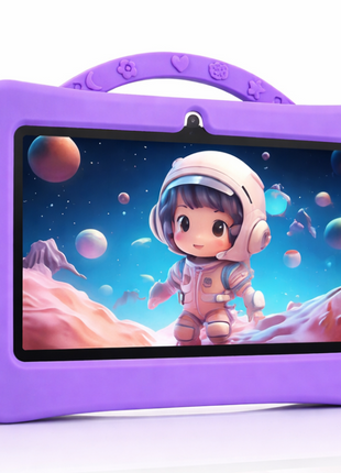 7-Inch Kids Android Tablet 2-in-1 Learning Device with Stylus, Stand Holder, Dual Camera, Wi-Fi, Bluetooth, 128GB Storage, Type-C Charging
