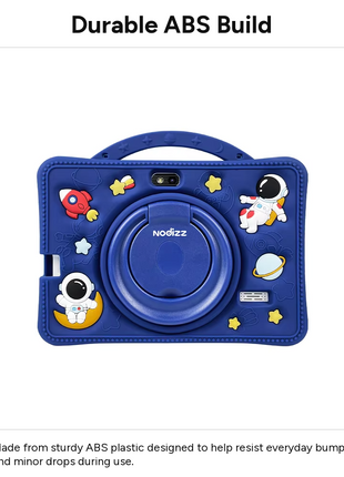 7-Inch Kids Android Tablet 2-in-1 Learning Device with Stylus, Stand Holder, Dual Camera, Wi-Fi, Bluetooth, 128GB Storage, Type-C Charging Navy