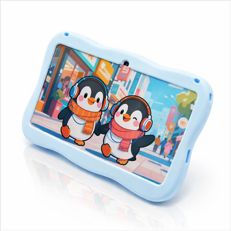 7" Kids Android Tablet 1024×600 IPS HD 6GB RAM 128GB ROM WiFi Bluetooth USB-C with Shockproof Silicone Case, Stylus, Holder & Toy Skateboard
