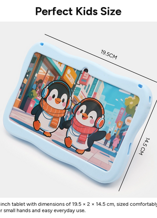 7" Kids Android Tablet 1024×600 IPS HD 6GB RAM 128GB ROM WiFi Bluetooth USB-C with Shockproof Silicone Case, Stylus, Holder & Toy Skateboard
