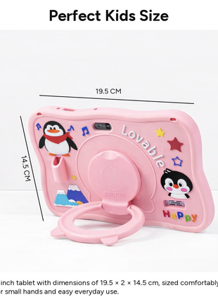 7" Kids Android Tablet 1024×600 IPS HD 6GB RAM 128GB ROM WiFi Bluetooth USB-C with Shockproof Silicone Case, Stylus, Holder & Toy Skateboard (Copy)