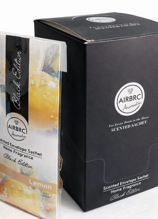 Black Edition Lemon Scented Envelope Sachet 15 g (0.53 oz) Home & Car Fragrance 12 Pack 10 × 18 cm Air Freshener Sachets