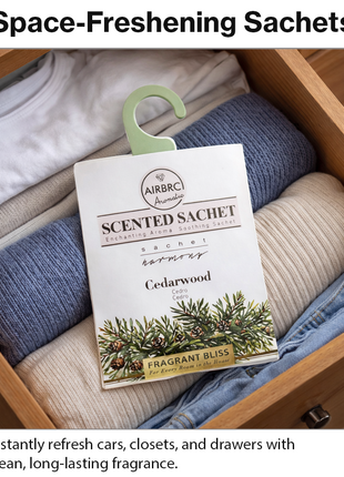 12-Pack Scented Fragrance Sachets for Car, Closet & Drawer – Slim No-Setup Air Fresheners Cedar