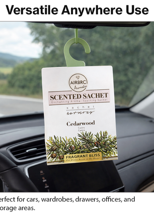 12-Pack Scented Fragrance Sachets for Car, Closet & Drawer – Slim No-Setup Air Fresheners Cedar