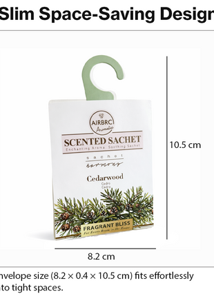 12-Pack Scented Fragrance Sachets for Car, Closet & Drawer – Slim No-Setup Air Fresheners Cedar
