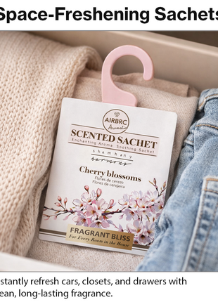 12-Pack Scented Fragrance Sachets for Car, Closet & Drawer – Slim No-Setup Air Fresheners Cherry Blossom