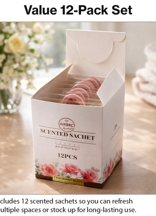 12-Pack Scented Fragrance Sachets for Car, Closet & Drawer – Slim No-Setup Air Fresheners Cherry Blossom