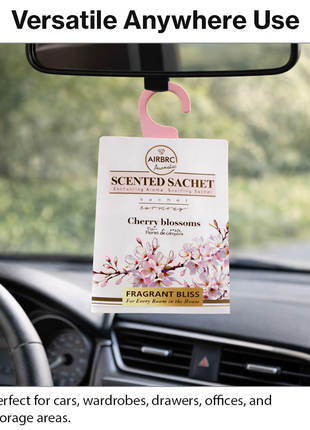12-Pack Scented Fragrance Sachets for Car, Closet & Drawer – Slim No-Setup Air Fresheners Cherry Blossom