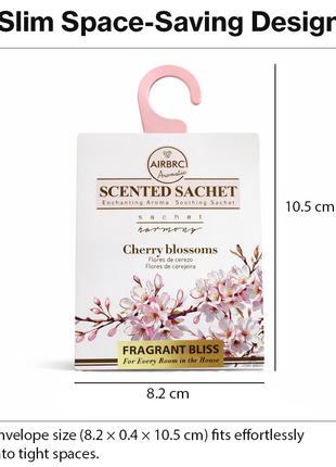 12-Pack Scented Fragrance Sachets for Car, Closet & Drawer – Slim No-Setup Air Fresheners Cherry Blossom