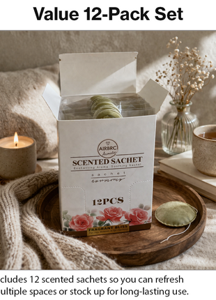 12-Pack Scented Fragrance Sachets for Car, Closet & Drawer – Slim No-Setup Air Fresheners Gardenia