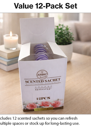 12-Pack Scented Fragrance Sachets for Car, Closet & Drawer – Slim No-Setup Air Fresheners Lavender