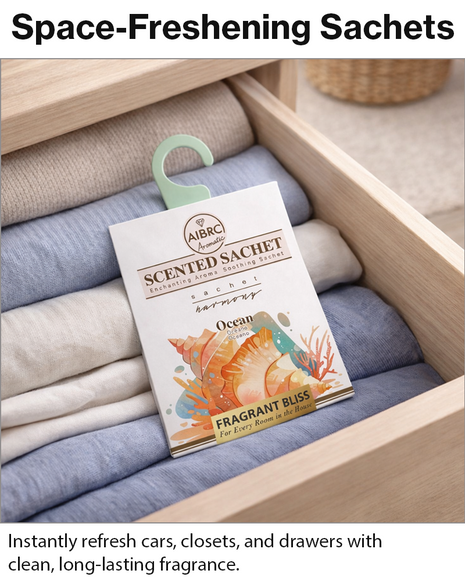 12-Pack Scented Fragrance Sachets for Car, Closet & Drawer – Slim No-Setup Air Fresheners Ocean