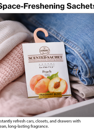 12-Pack Scented Fragrance Sachets for Car, Closet & Drawer – Slim No-Setup Air Fresheners Peach