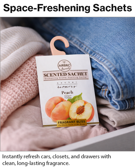 12-Pack Scented Fragrance Sachets for Car, Closet & Drawer – Slim No-Setup Air Fresheners Peach