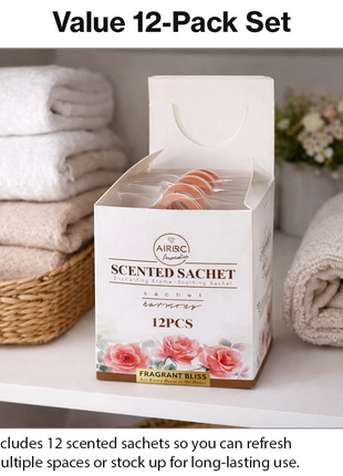 12-Pack Scented Fragrance Sachets for Car, Closet & Drawer – Slim No-Setup Air Fresheners Peach