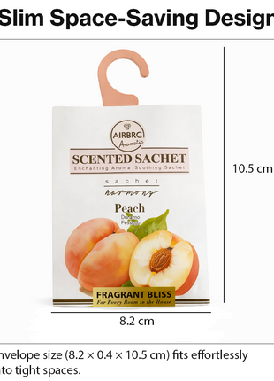 12-Pack Scented Fragrance Sachets for Car, Closet & Drawer – Slim No-Setup Air Fresheners Peach