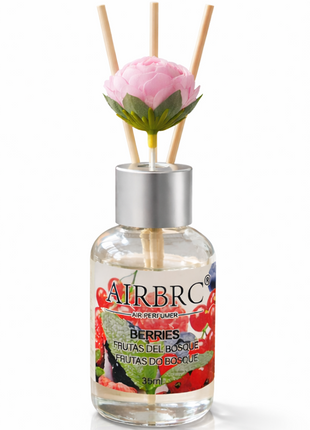 Diffuser Set 35 ml with Decorative Flower, Flame-Free Home Fragrance for Bedroom Bathroom Office - Berries