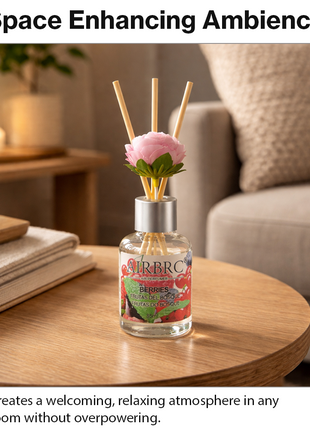 Diffuser Set 35 ml with Decorative Flower, Flame-Free Home Fragrance for Bedroom Bathroom Office - Berries