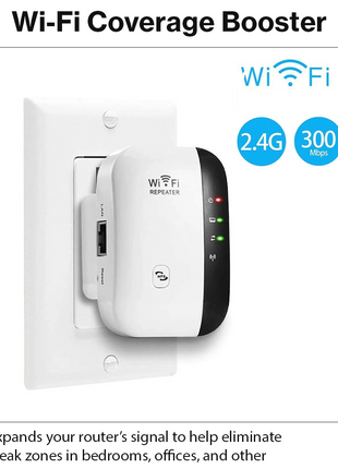 Wireless Wi-Fi Range Extender 2.4GHz 300Mbps Repeater with Ethernet Port EU Plug 802.11b/g/n Signal Booster