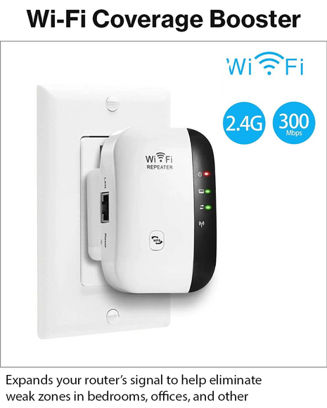Wireless Wi-Fi Range Extender 2.4GHz 300Mbps Repeater with Ethernet Port EU Plug 802.11b/g/n Signal Booster