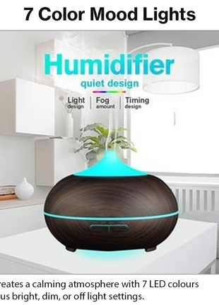 Ultrasonic Essential Oil Diffuser with Timer, Lights & Auto Shut-Off