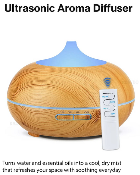 Ultrasonic Essential Oil Diffuser with Timer, Lights & Auto Shut-Off