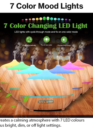 Ultrasonic Essential Oil Diffuser with Timer, Lights & Auto Shut-Off