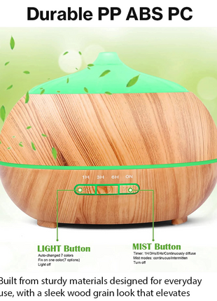 Ultrasonic Essential Oil Diffuser with Timer, Lights & Auto Shut-Off