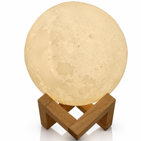 3D Moon Humidifier Lamp 880 mL USB Quiet Cool Mist Diffuser with LED Night Light, 2 Mist Levels, DC 5V 2W
