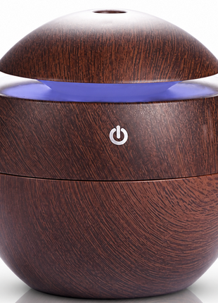 Mini USB Ultrasonic Humidifier & Essential Oil Diffuser with LED Wood Grain Design