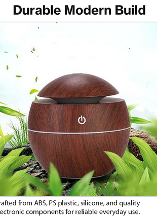 Mini USB Ultrasonic Humidifier & Essential Oil Diffuser with LED Wood Grain Design