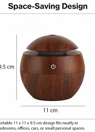 Mini USB Ultrasonic Humidifier & Essential Oil Diffuser with LED Wood Grain Design