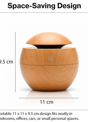Mini USB Ultrasonic Humidifier & Essential Oil Diffuser with LED Wood Grain Design