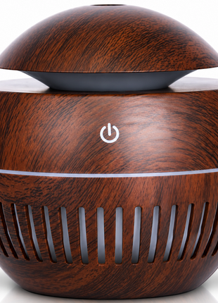 Mini USB Ultrasonic Humidifier & Essential Oil Diffuser with LED Wood Grain Design- Pattern