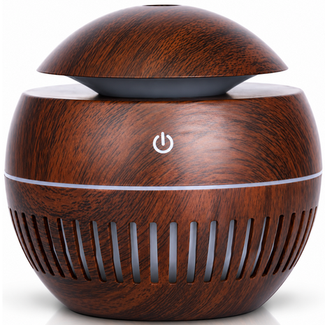 Mini USB Ultrasonic Humidifier & Essential Oil Diffuser with LED Wood Grain Design- Pattern