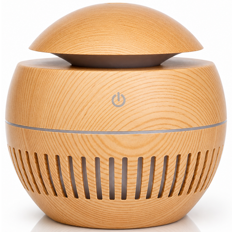 Mini USB Ultrasonic Humidifier & Essential Oil Diffuser with LED Wood Grain Design- Pattern