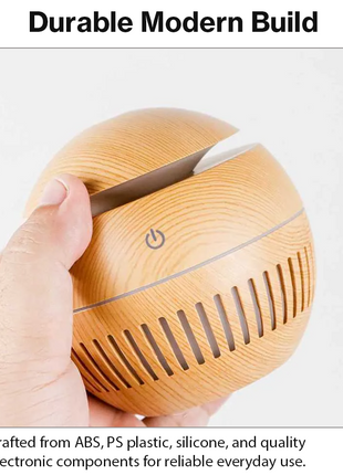 Mini USB Ultrasonic Humidifier & Essential Oil Diffuser with LED Wood Grain Design- Pattern