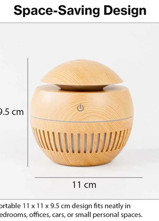 Mini USB Ultrasonic Humidifier & Essential Oil Diffuser with LED Wood Grain Design- Pattern