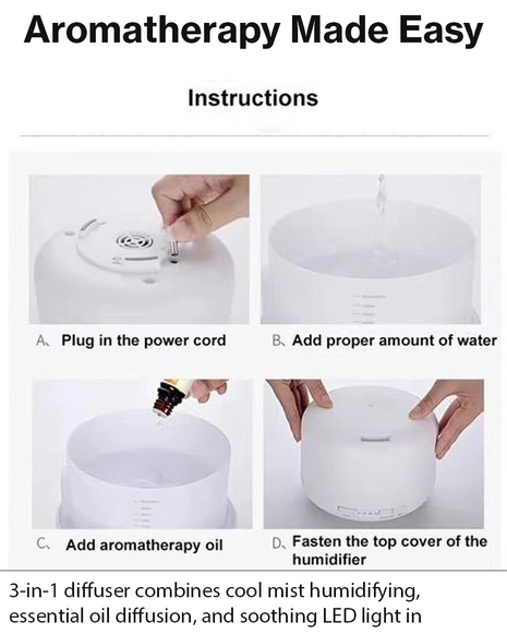 500ml Ultrasonic Oil Diffuser with LED Light Timer