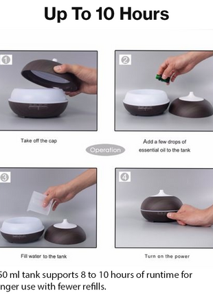Ultrasonic Aroma Essential Oil Diffuser & Cool Mist Humidifier 9W 7 LED Colours 4 Timers Auto Shut-Off