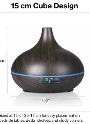 Ultrasonic Aroma Essential Oil Diffuser & Cool Mist Humidifier 9W 7 LED Colours 4 Timers Auto Shut-Off