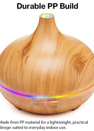 Ultrasonic Aroma Essential Oil Diffuser & Cool Mist Humidifier 9W 7 LED Colours 4 Timers Auto Shut-Off